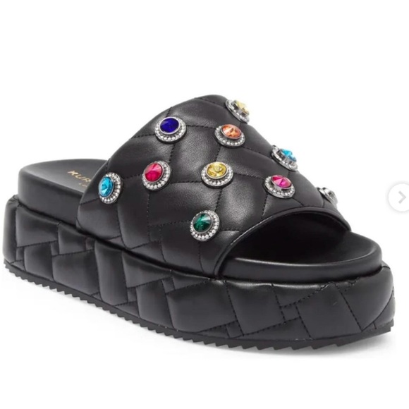 Kurt Geiger Shoes - 💎🌈NWT-Octavia Orson Quilted Leather Rainbow Jewel Platform Slides